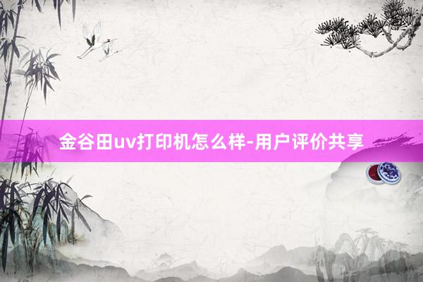 金谷田uv打印机怎么样-用户评价共享